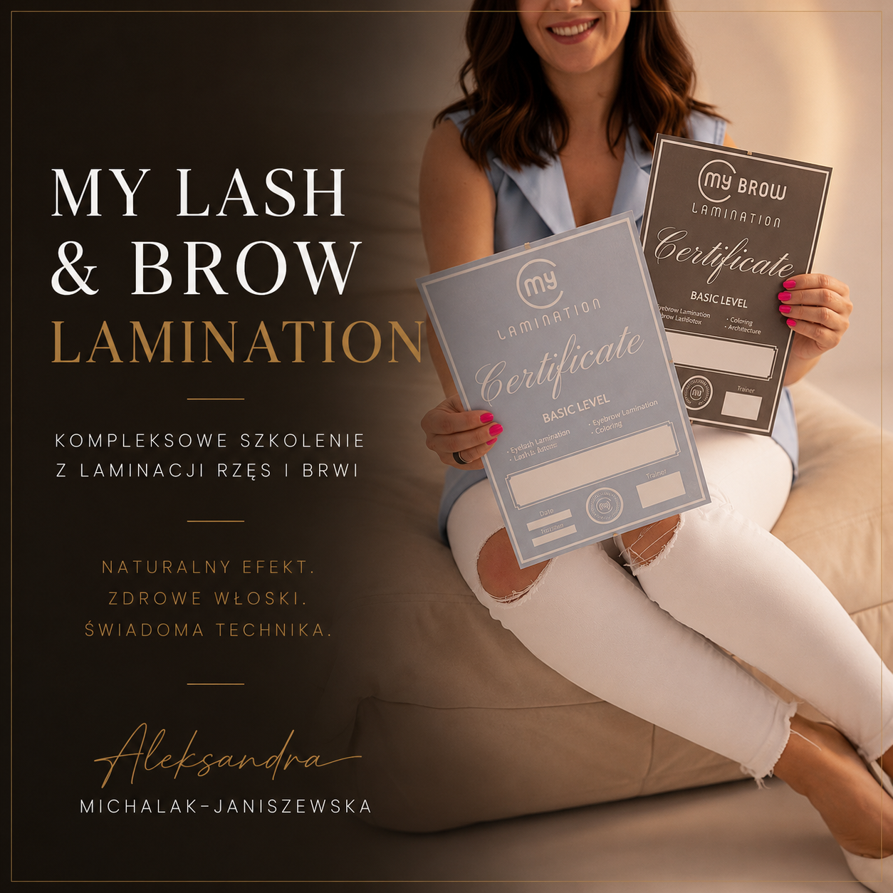 Grafika szkolenia My Lash & Brow Lamination — dwudniowe szkolenie z laminacji rzęs i brwi